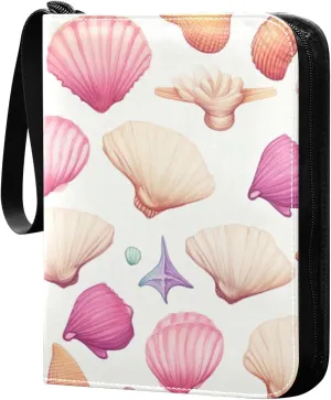 Kigai Colorful Shells Card Binder - 400 Pockets Card Holder with 50 Sleeves, Trading Card Album Folder for Boys Girls