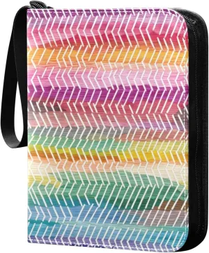 Kigai Colorful Striped Card Binder - 400 Pockets Card Holder with 50 Sleeves, Trading Card Album Folder for Boys Girls