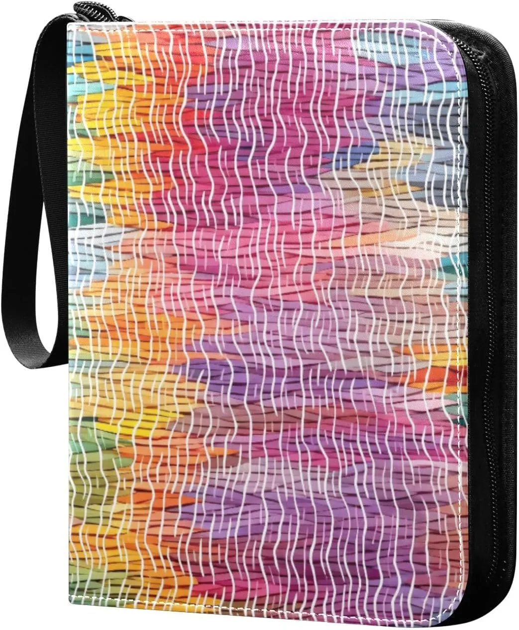 Kigai Colorful Striped Pattern Card Binder - 400 Pockets Card Holder with 50 Sleeves, Trading Card Album Folder for Boys Girls