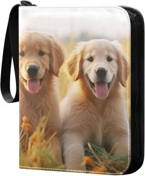 Kigai Dogs on Grass Card Binder - 400 Pockets Card Holder with 50 Sleeves, Trading Card Album Folder for Boys Girls