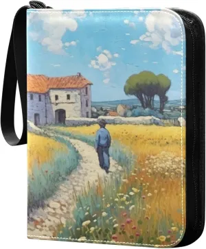Kigai Farm Painting Card Binder - 400 Pockets Card Holder with 50 Sleeves, Trading Card Album Folder for Boys Girls