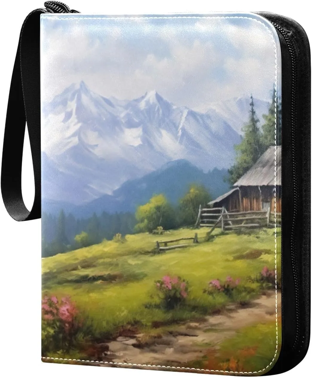 Kigai Landscape Painting Card Binder - 400 Pockets Card Holder with 50 Sleeves, Trading Card Album Folder for Boys Girls