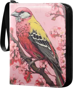 Kigai Painting Bird Card Binder - 400 Pockets Card Holder with 50 Sleeves, Trading Card Album Folder for Boys Girls