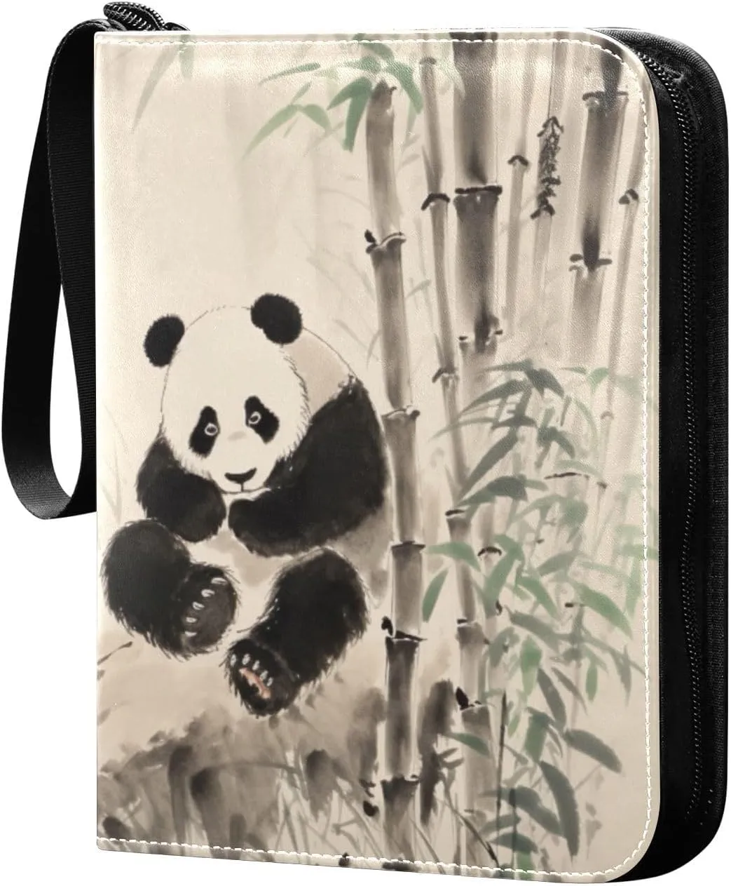 Kigai Panda Painting Card Binder - 400 Pockets Card Holder with 50 Sleeves, Trading Card Album Folder for Boys Girls