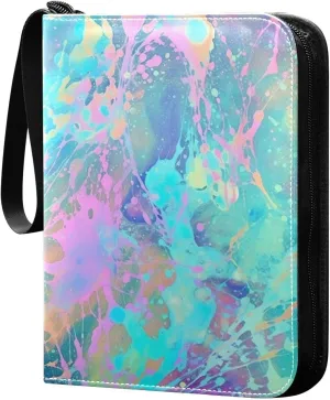 Kigai Splatter Painting Card Binder - 400 Pockets Card Holder with 50 Sleeves, Trading Card Album Folder for Boys Girls