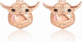 KINGWHYTE Highland Cow Earrings 925 Sterling Silver Cute Animal Stud Earrings Highland Cow Gifts Birthday Jewelry for Women Ladies