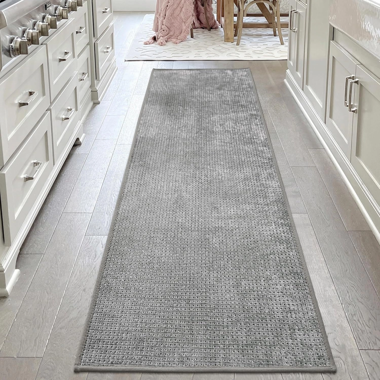 Kitchen Rugs and Mats Non Slip Washable Absorbent Kitchen Runner Rug Non Skid Rubber Backing Kitchen Mats for Floor Standing Mat Rugs for Kitchen, Front of Sink, Hallway, Laundry, 20"x60", Grey