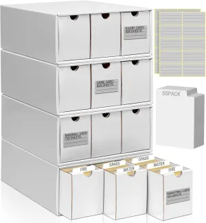 Kitoyz 8000 Trading Card Storage Boxes with 50 Card Storage Box Dividers,Baselall Footall Sport Card Storage Collection Compatible with Game Cards