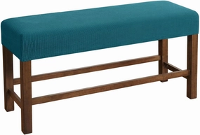 Knitted Dining Bench Cover, Stretch Bench Covers for Dining Room Spandex Removable Bench Slipcover Washable Rectangle Bench Seat Protector Cover-Teal-X-Large