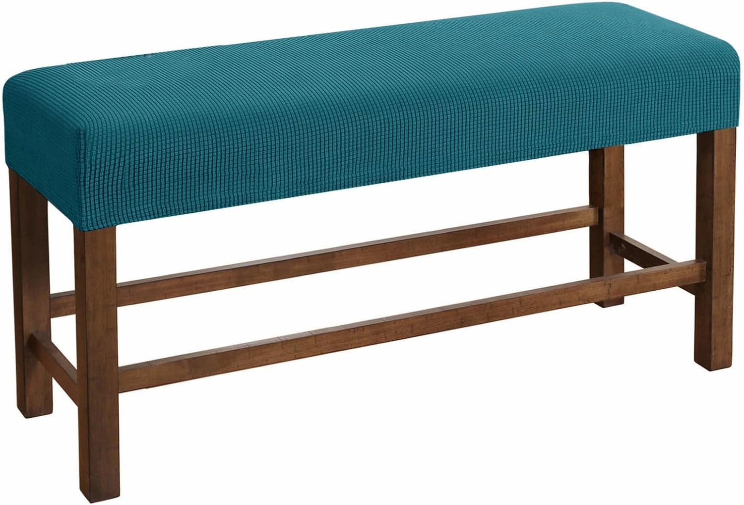 Knitted Dining Bench Cover, Stretch Bench Covers for Dining Room Spandex Removable Bench Slipcover Washable Rectangle Bench Seat Protector Cover-Teal-X-Large