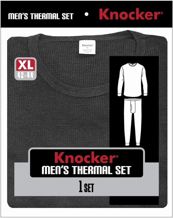 Knocker Men's Long Thermal Underwear Top and Bottom Set