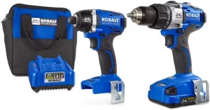 Kobalt 2-Tool 24-Volt Max Lithium Ion (Li-ion) Brushless Motor Cordless Combo Kit with Soft Case