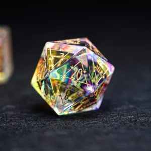 LANGWEI Role Playing Dice Pretty Symphony Crystal Polyhedral DND Dice Set, Dungeons and Dragons Polyhedral Dice Set for Table Games, TRPG, Creative Gifts,D20