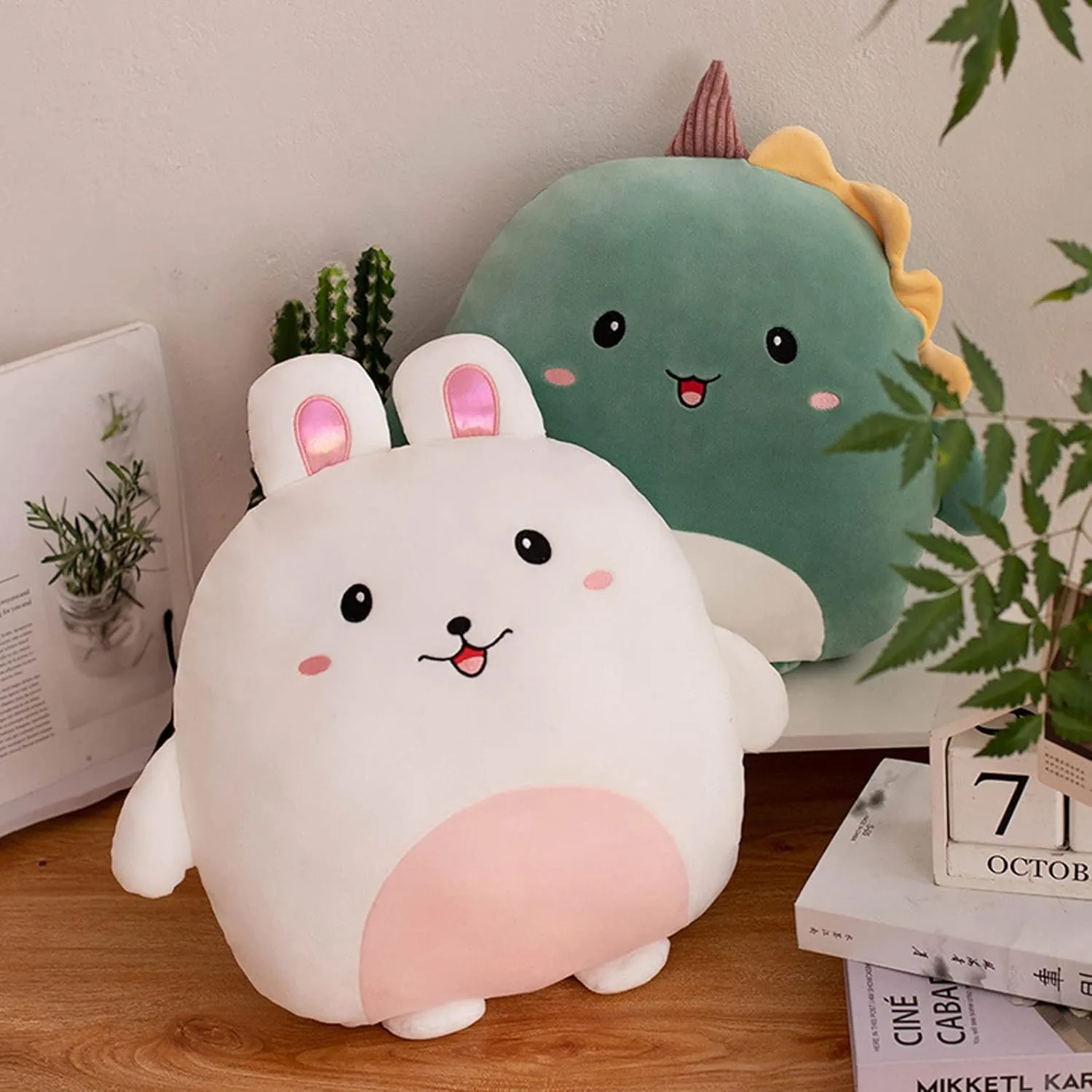lannery Dinosaur Plush Pillow, Kawaii Dinosaur Stuffed Animal Toy Dinosaur Plushies Soft Cartoon Animal Plush Hugging Pillow Gifts for Room Decor, 16 inch