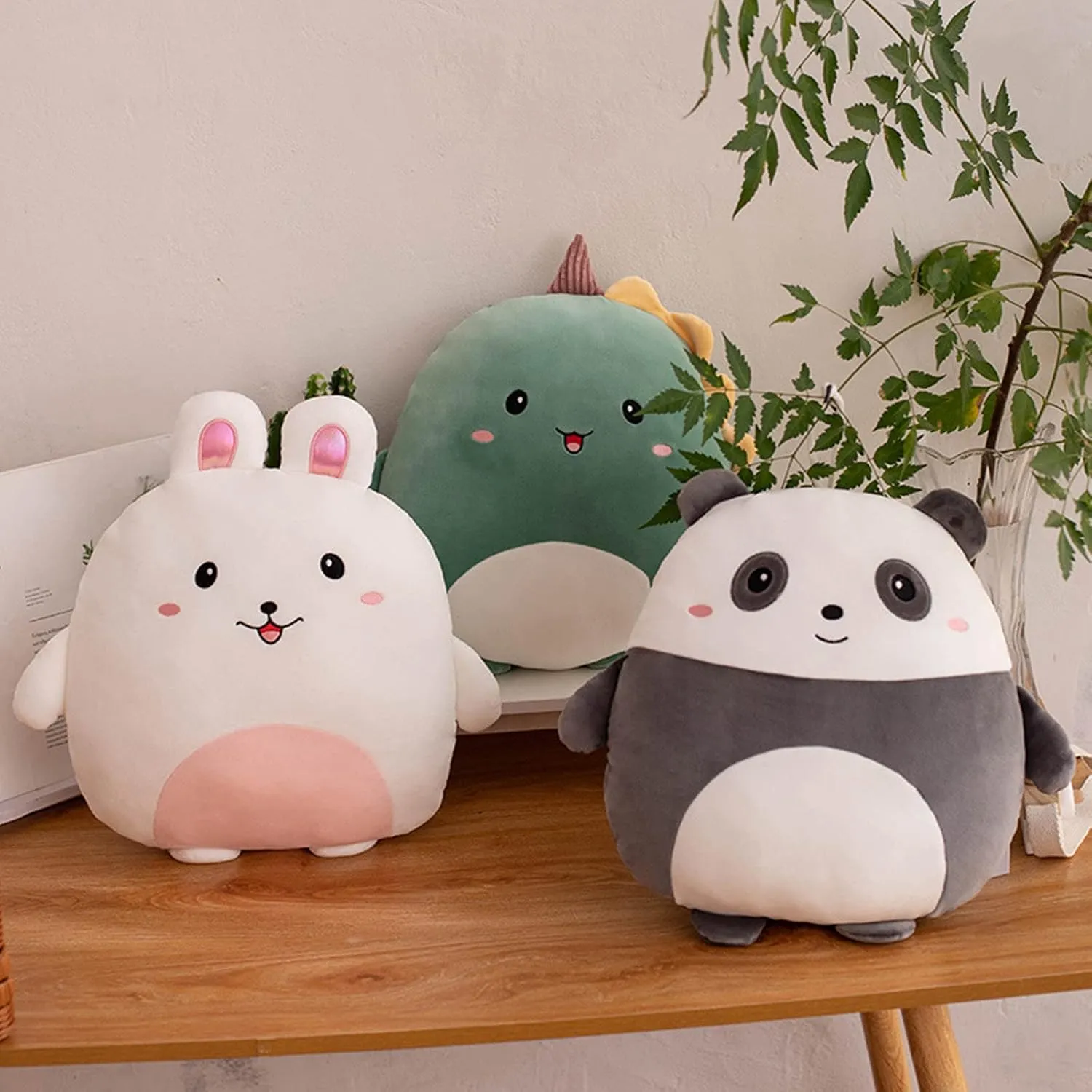 lannery Dinosaur Plush Pillow, Kawaii Dinosaur Stuffed Animal Toy Dinosaur Plushies Soft Cartoon Animal Plush Hugging Pillow Gifts for Room Decor, 16 inch
