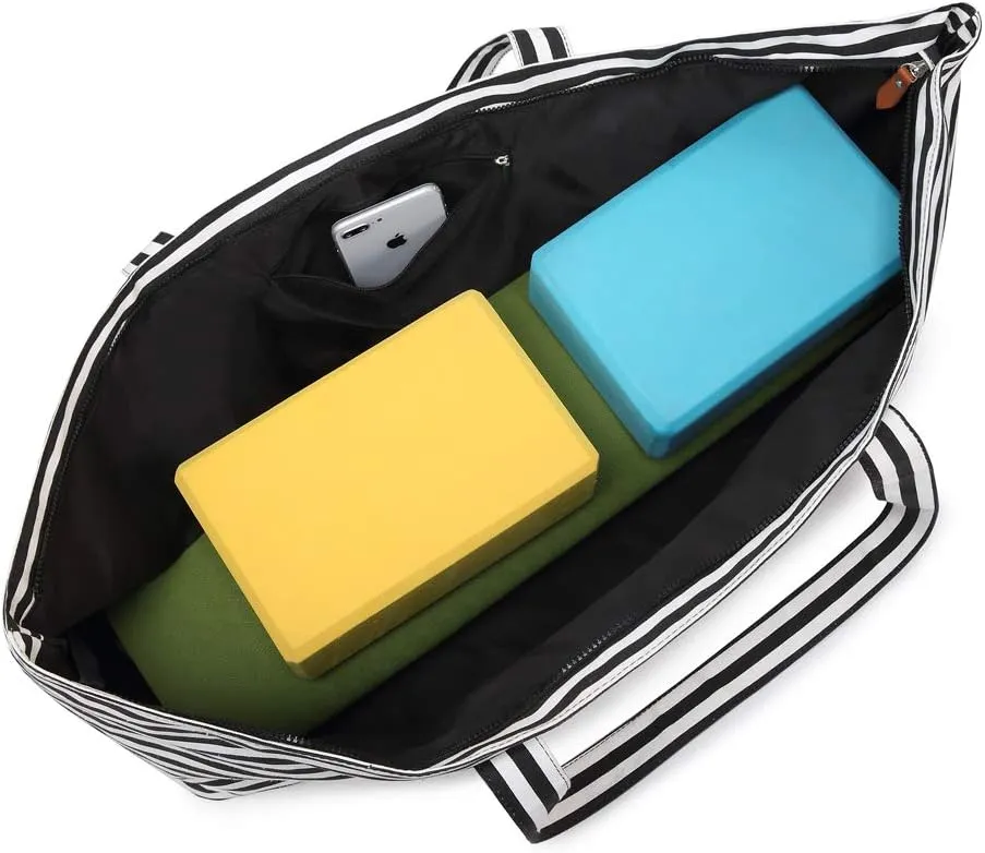 Large Yoga Mat Bag for Women Men, Travel Gym Bag for Pilates Office Beach Workout, Yoga Mat Tote Carrier with Mat Strap for 1/4" 1/2" Thick Exercise Yoga Mat