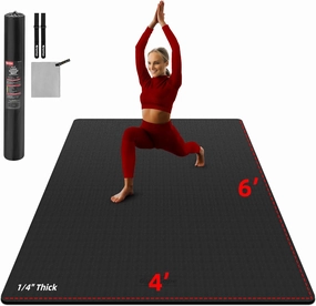 Large Yoga Mat 6'x4', Extra Thick Exercise Mat 6/8/10/12mm, Double Wide Workout Mat for Home Gym Flooring, Oversized XL Fitness Matt, Pilates, Weight Lifting, Stretch, Wrestling