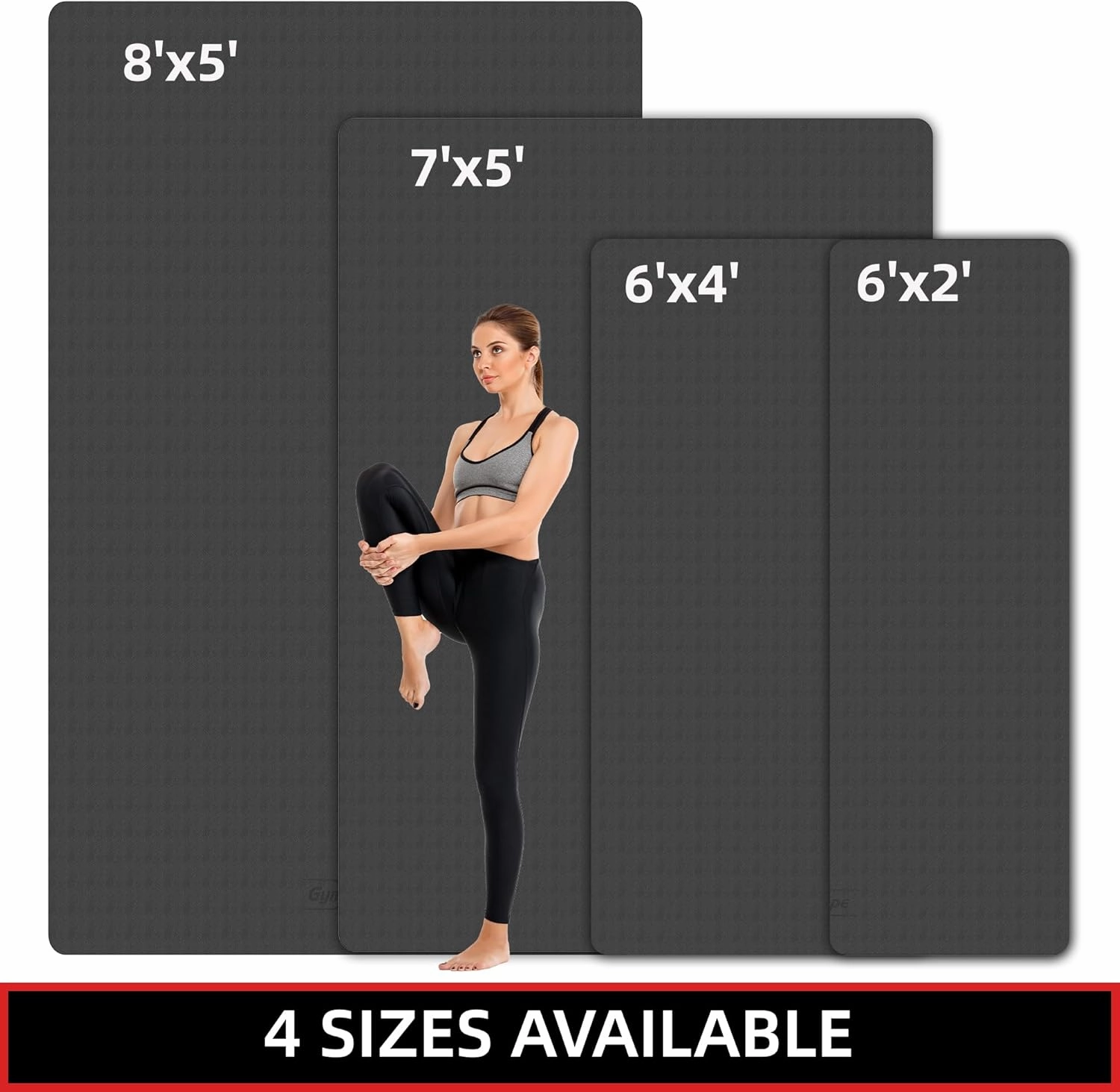 Large Yoga Mat 6'x4', Extra Thick Exercise Mat 6/8/10/12mm, Double Wide Workout Mat for Home Gym Flooring, Oversized XL Fitness Matt, Pilates, Weight Lifting, Stretch, Wrestling