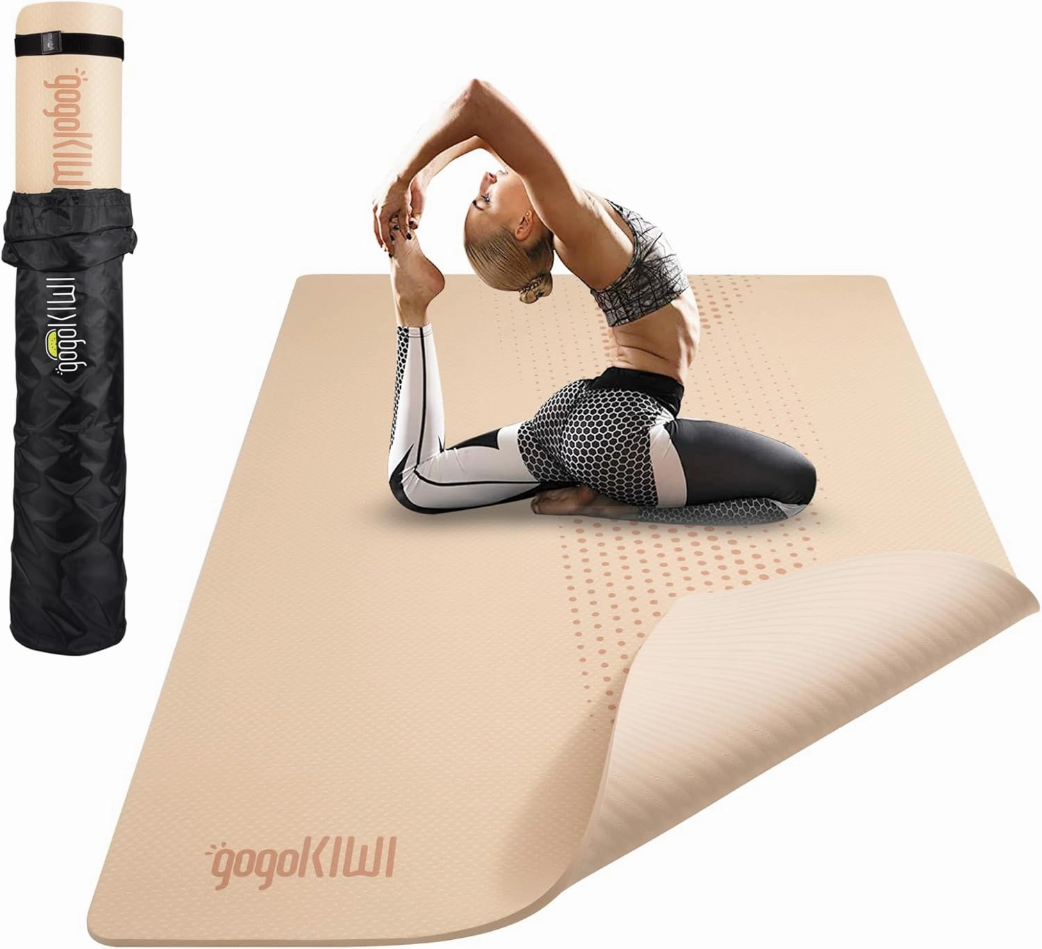 Large Yoga Mat (6'x4') Extra Wide Workout Mat for Home, Non Slip Fitness & Exercise Mat for Home Gym, Yoga, Pilates, Stretching, and Floor