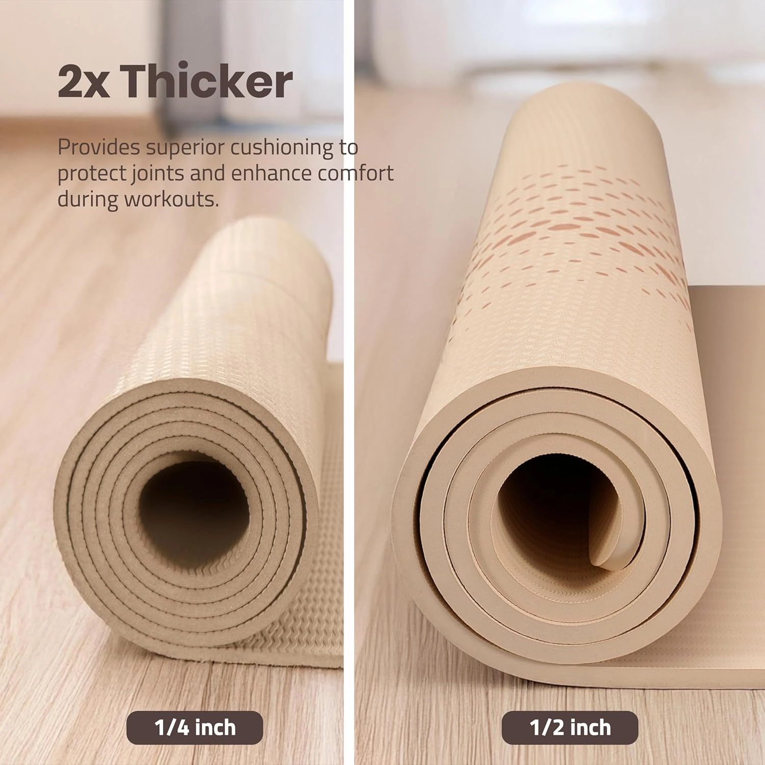 Large Yoga Mat (6'x4') Extra Wide Workout Mat for Home, Non Slip Fitness & Exercise Mat for Home Gym, Yoga, Pilates, Stretching, and Floor