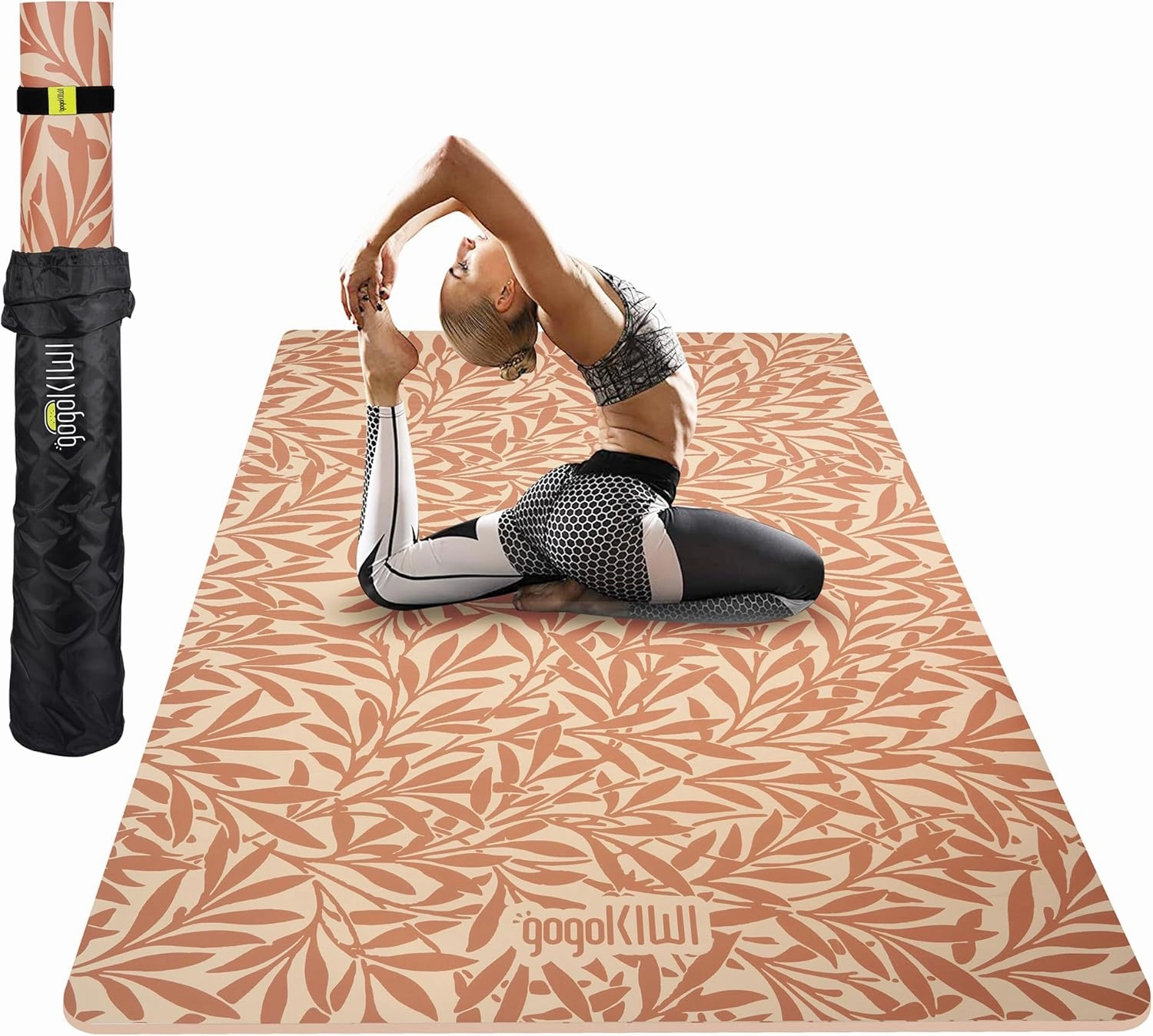 Large Yoga Mat (6'x4') Extra Wide Workout Mat for Home, Non Slip Fitness & Exercise Mat for Home Gym, Yoga, Pilates, Stretching, and Floor