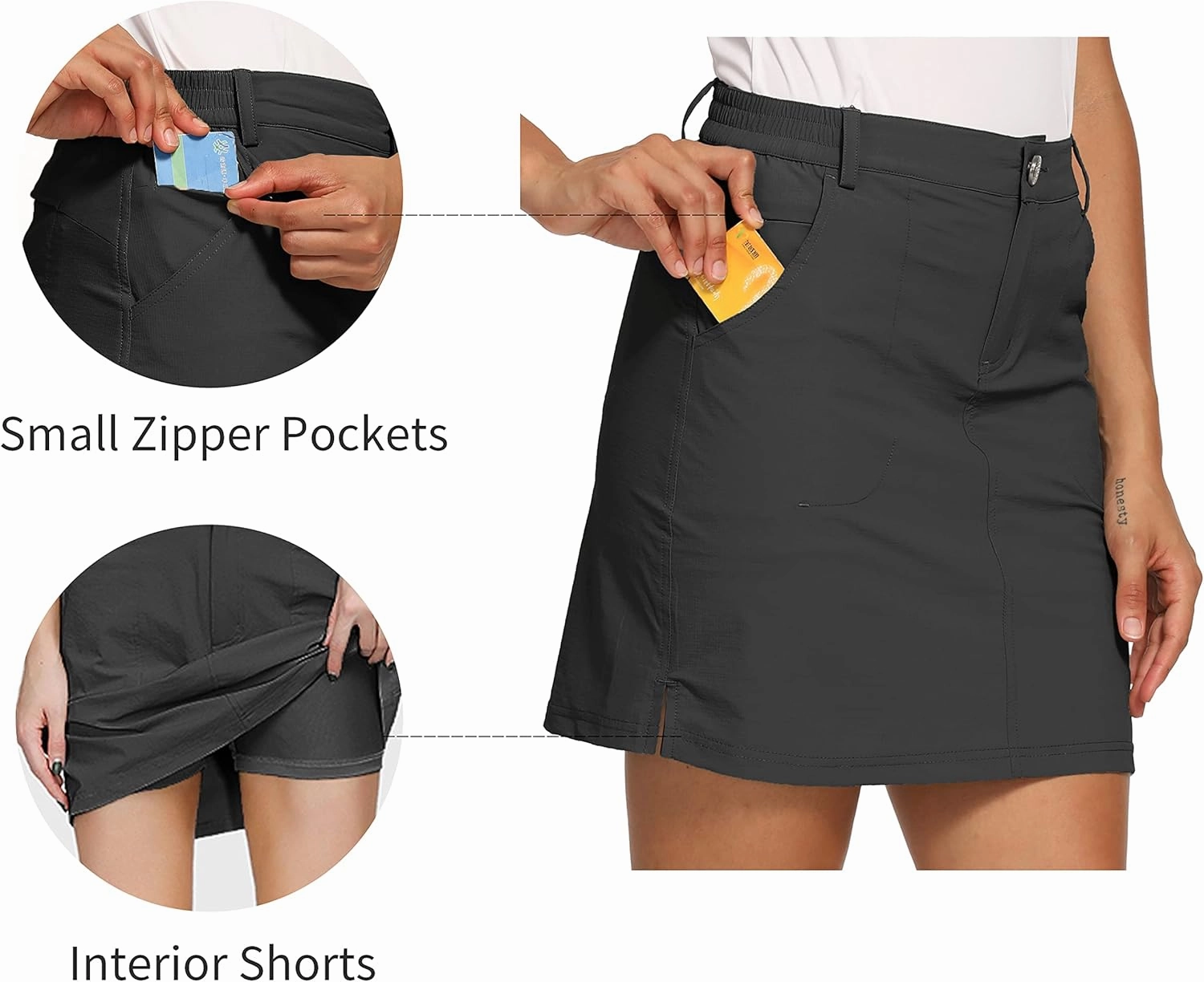 LastFor1 Women's Outdoor Skort Golf Skorts Active Athletic Skort UPF 50  Hiking Casual Skirt Quick Dry with Pockets