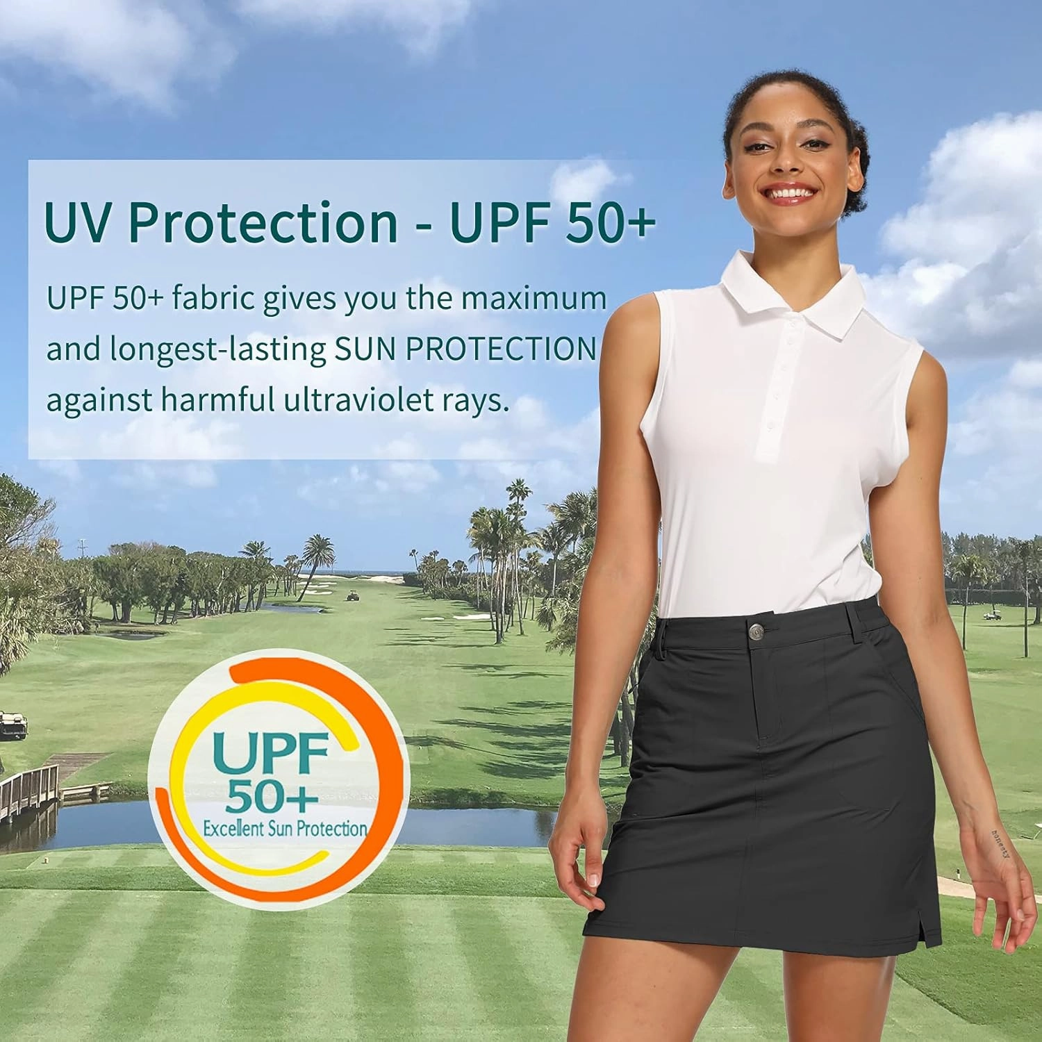 LastFor1 Women's Outdoor Skort Golf Skorts Active Athletic Skort UPF 50  Hiking Casual Skirt Quick Dry with Pockets