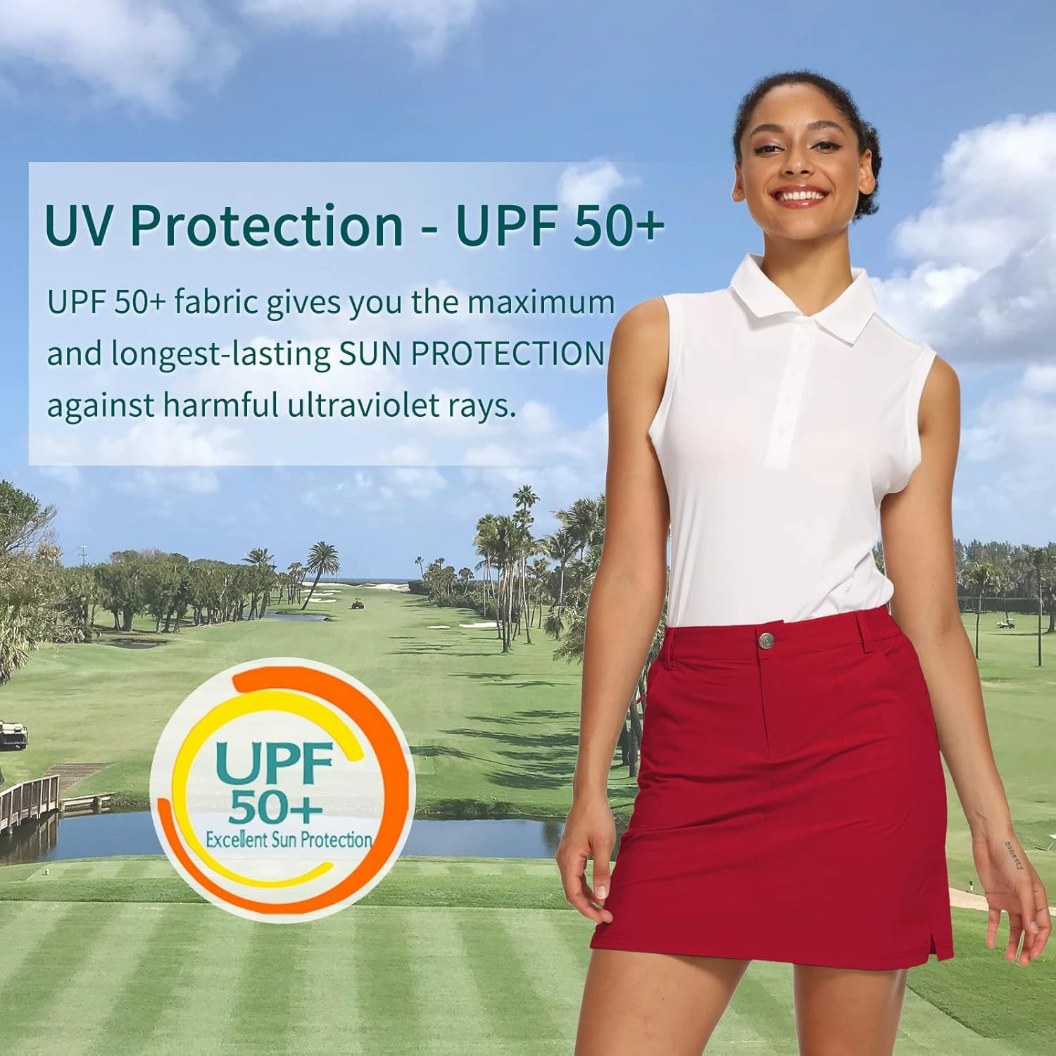 LastFor1 Women's Outdoor Skort Golf Skorts Active Athletic Skort UPF 50  Hiking Casual Skirt Quick Dry with Pockets
