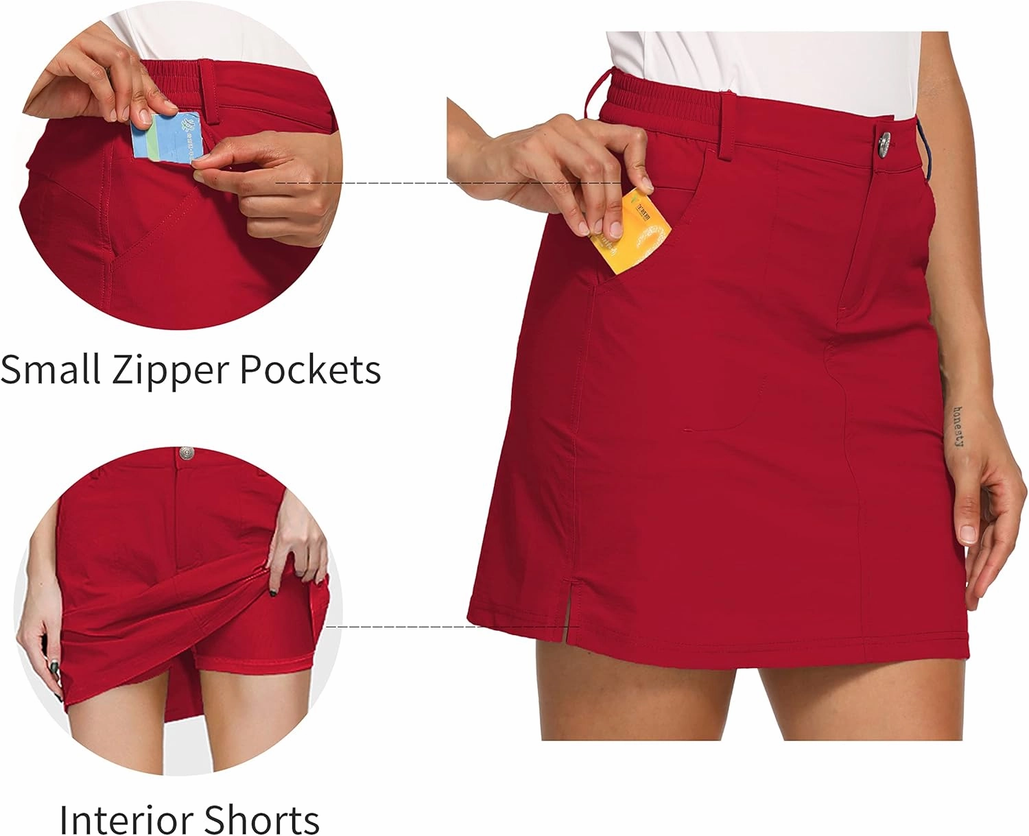 LastFor1 Women's Outdoor Skort Golf Skorts Active Athletic Skort UPF 50  Hiking Casual Skirt Quick Dry with Pockets
