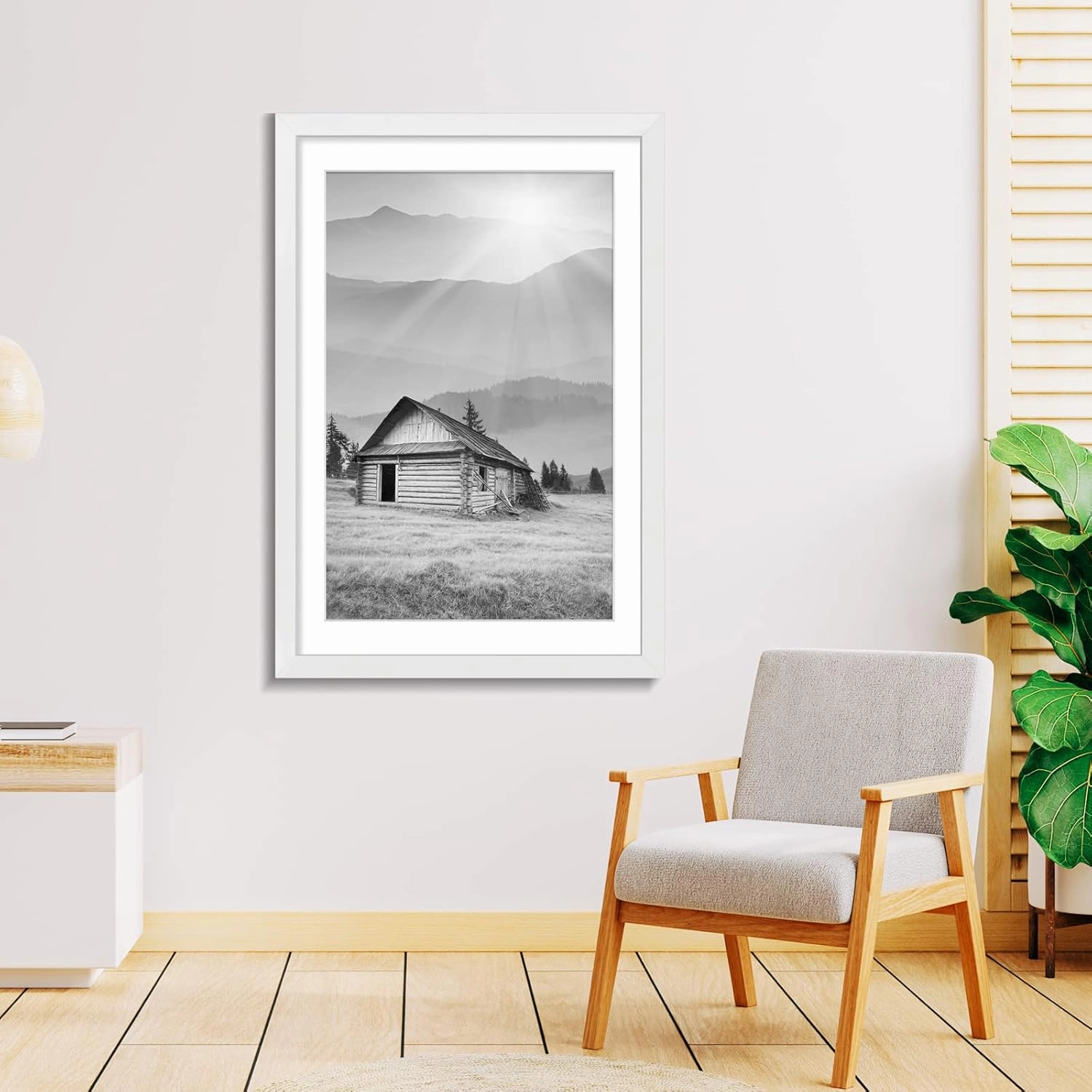 LaVie Home 24 x 36 Poster Frame White, Display Pictures 20x30 with Mat or 24x36 Without Mat, Stable and Sturdy Picture Frame and Polished Plexiglass, Horizontal and Vertical Format of The Wall（1 Pack）
