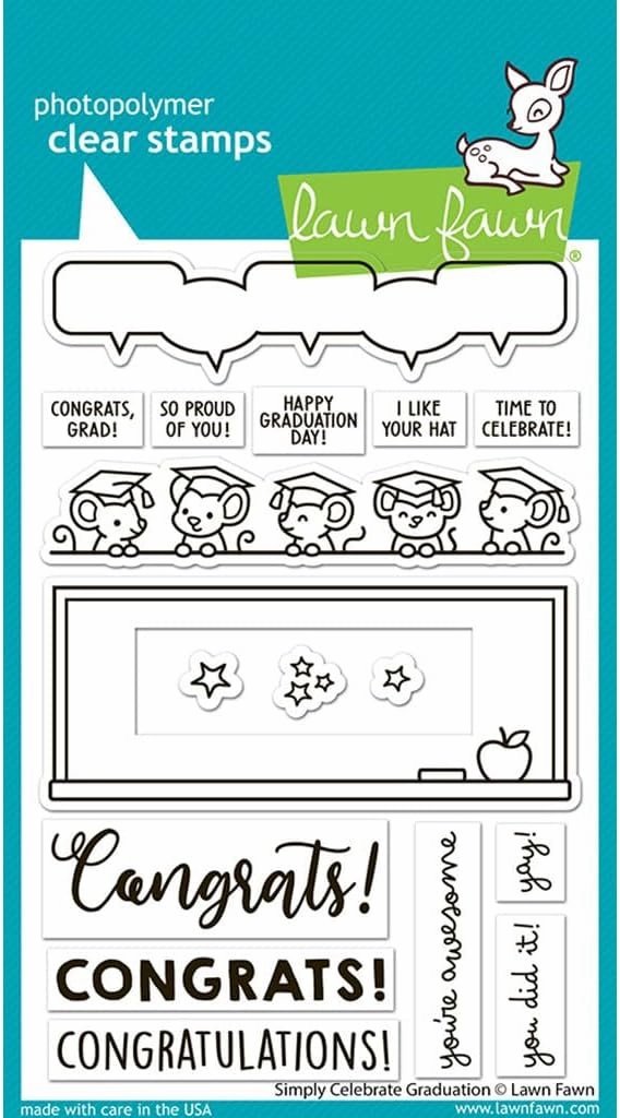 Lawn Fawn LF3716 Simply Celebrate Graduation 4X6 Clear Stamp Set