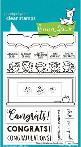 Lawn Fawn LF3716 Simply Celebrate Graduation 4X6 Clear Stamp Set
