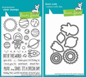 Lawn Fawn Out of This World Stamp and Die Set - Two item Bundle