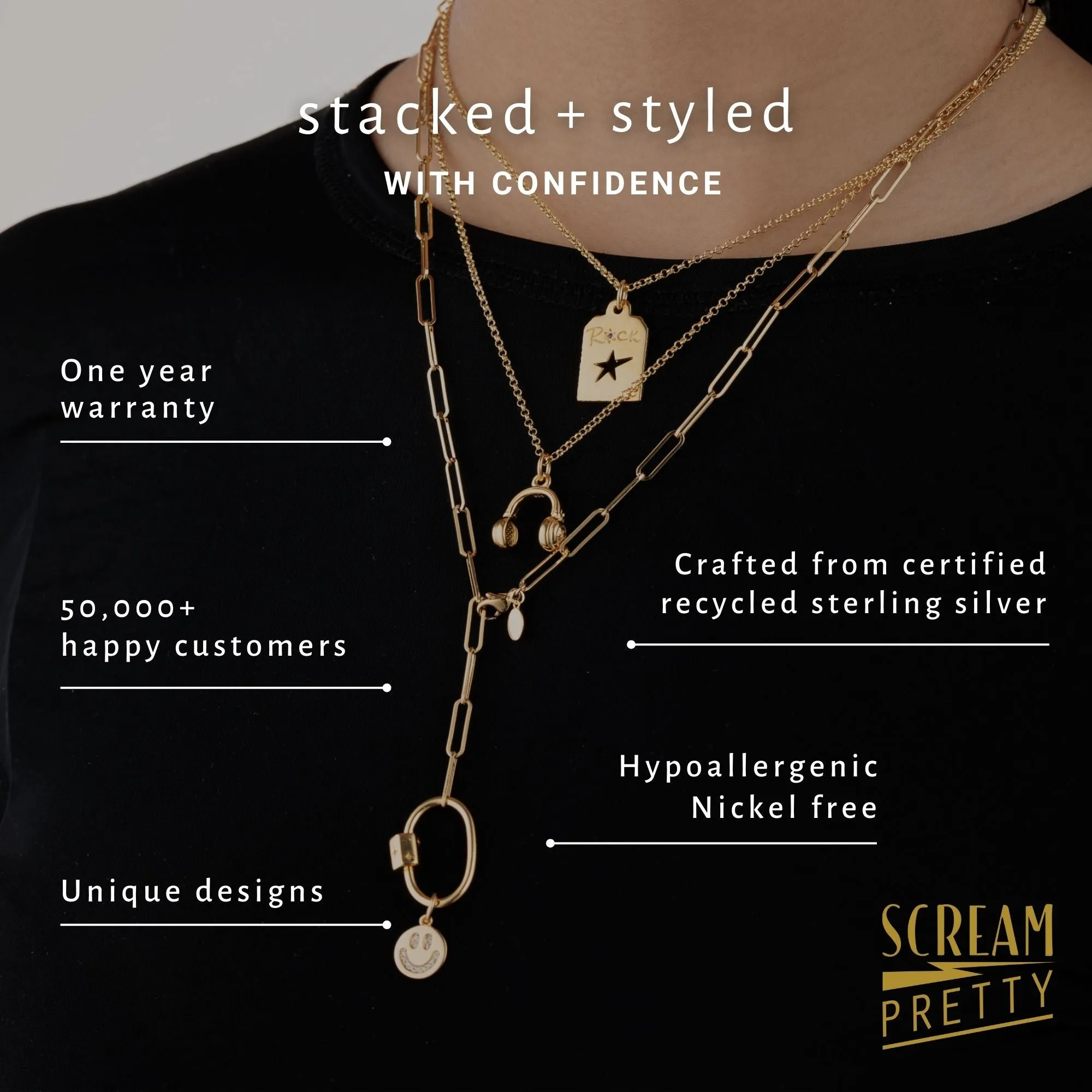 Layering Set - Bamboo Choker, Ball Chain and Long Satellite Necklace Set