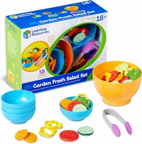 Learning Resources New Sprouts Garden Fresh Salad Set - 38 Pieces, Ages 18  Months Pretend Play Food, Play Food for Toddlers, Toddler Kitchen Play Toys
