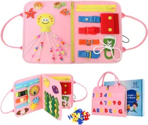 Levier Busy Board,Quiet Book,Soft Activity Books for Babies,Felt Activity Book Soft Sensory Touch and Fell Cloth Book,Preschool Educational Learning Toys Gift for Boys Girls