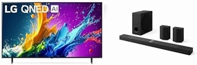 LG 75" QNED80T 4K Smart TV Bundle with 9.1.5-Channel OLED evo Soundbar with Rear Surround Speakers (2024)