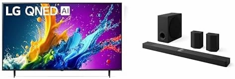 LG 75" QNED80T 4K Smart TV Bundle with 9.1.5-Channel OLED evo Soundbar with Rear Surround Speakers (2024)