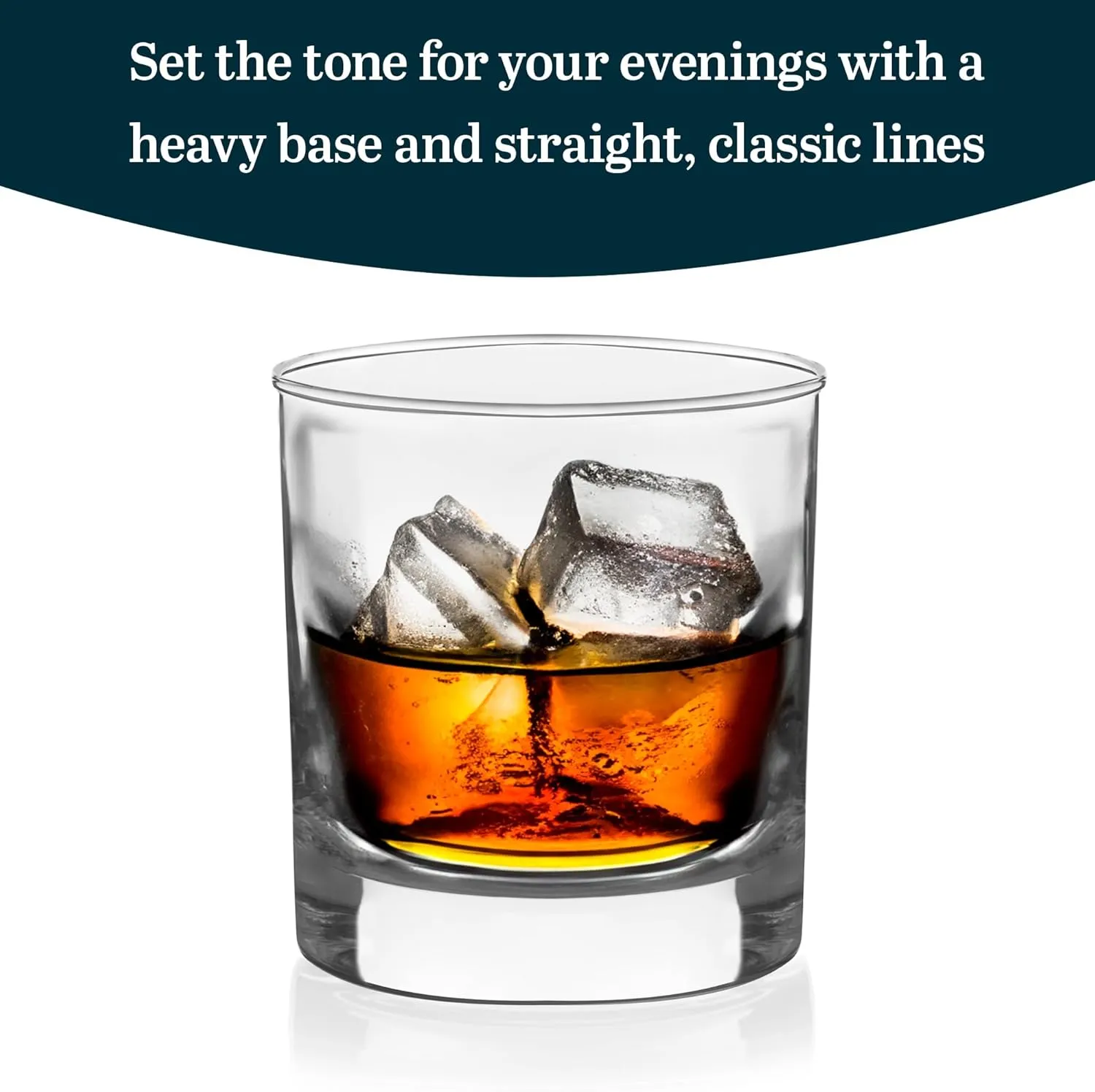 Libbey 917CD Heavy Base Rocks Glasses Set of 12, Rocks Whiskey Glasses Set with Simple Lines, Dishwasher Safe Cocktail Drinking Glasses, Ideal Rocks Glassware for Special Moments