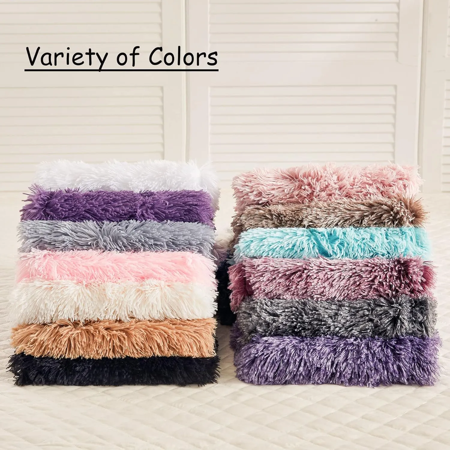 LIFEREVO 2 Pack Faux Fur Pillow Shams,Shaggy Plush Home Decorative Luxury Series Super Soft Furry Pillow Case with Zipper Closure for Home Sofa Couch Decoration,Standard (Camel,20"x26")