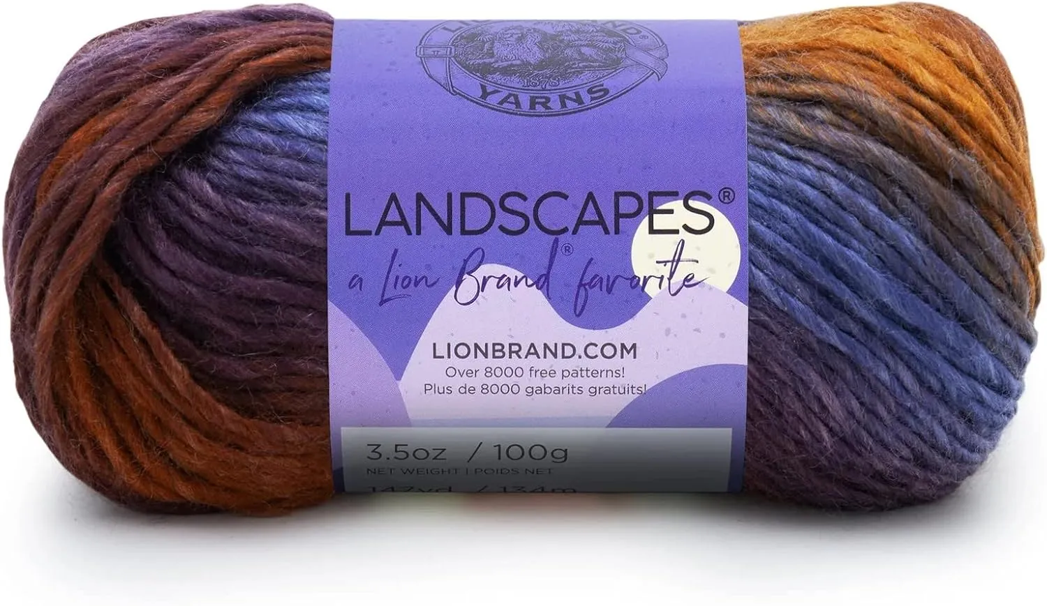Lion Brand Yarn - Landscapes - 6 Pack with Needle Gauge (Mountain Range)