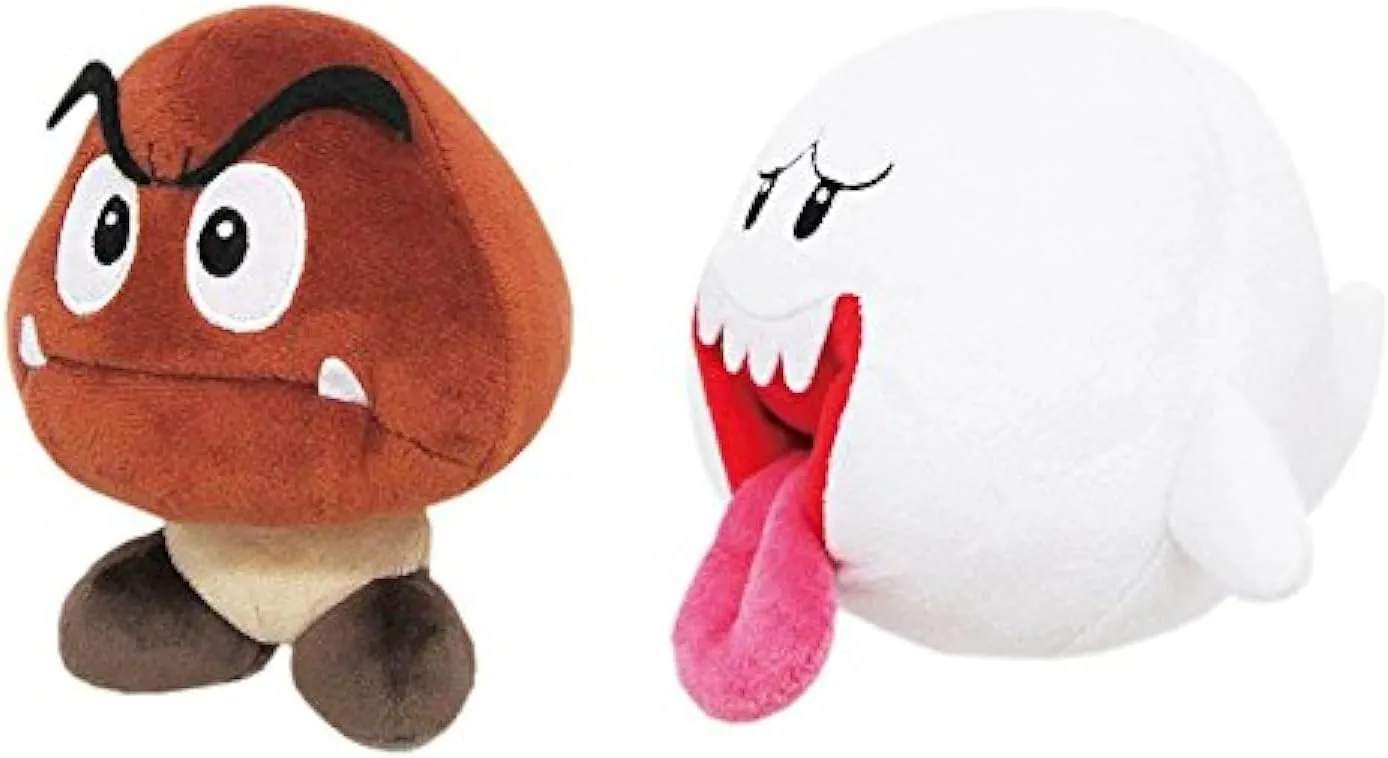 Little Buddy Set of 2 Super Mario All Star 1427 Goomba & 1428 Ghost Boo Stuffed Plush Dolls