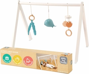Little Big Friends Wooden Activity Gym | Montessori Toy Encourages Early Motor Skills | Ocean