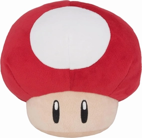 Little Buddy 1820 Super Mario All Star Collection Super Mushroom 6" Plush,Red