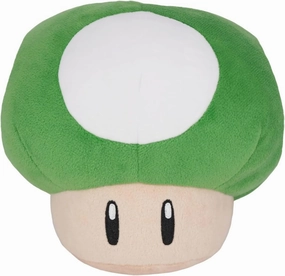 Little Buddy 1821 Super Mario All Star Collection 1-Up Mushroom 6" Plush,Green