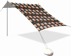 Little Pig Face Leafs Beach Cabana UPF50  Lightweight Large Sun Shade with Carrying Bag for Camping, Picnics, Backyard