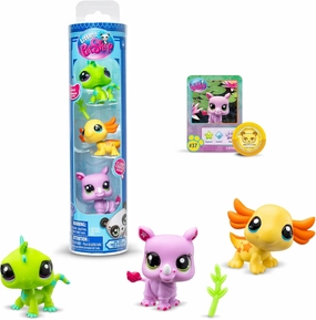 Littlest Pet Shop Pet Trio Tube Wild Vibes | Each Pet Trio Tube Contains 3 LPS Mini Pet Toys 1 Accessory 1 Collector Card and 1 Virtual Code | Collectable Toys for Girls and Boys