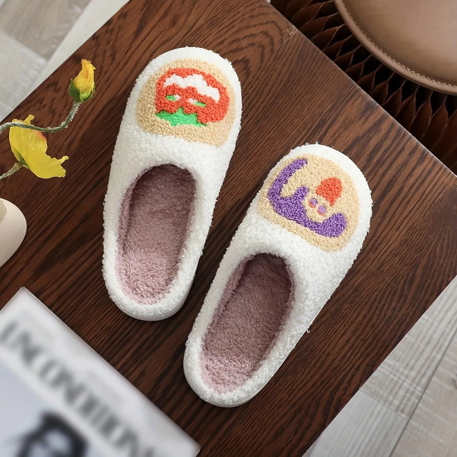 LNERIP Slippers Winter Womens Mens Fluffy Plush Slippers Animals Cute Cartoon House Slippers Cuddly Warm Shoes Indoor Outdoor Girls Women