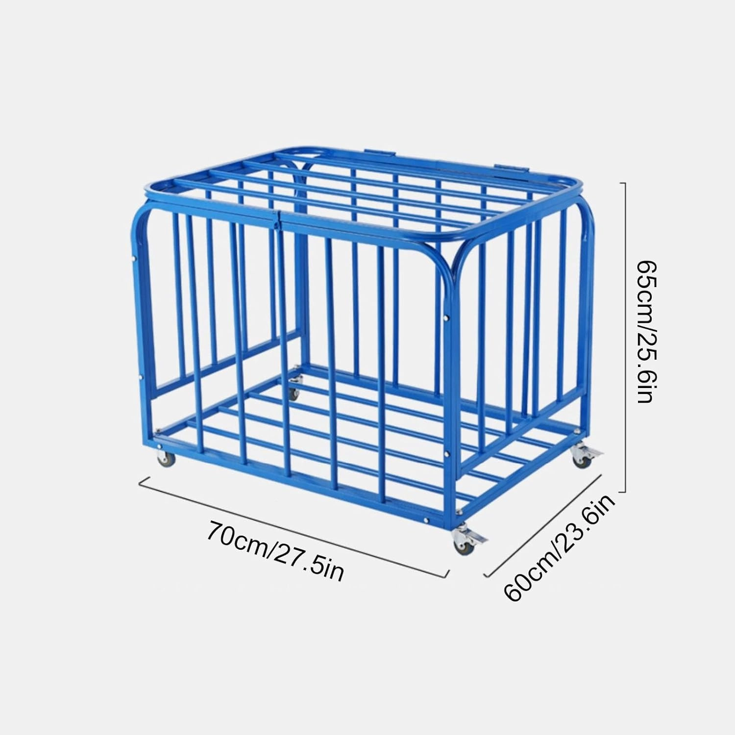 Lockable Sports Ball Equipment Organizer with Lockable Wheels, Heavy Duty Volleyball Basketballs Footballs Storage Cage, Rolling Ball Cart for Garage School Club Gym, Easy to Assembled(70x60x65cm)