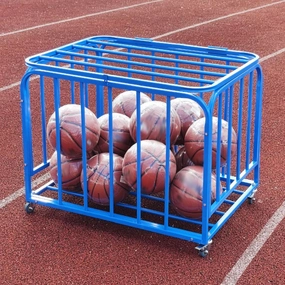 Lockable Sports Ball Equipment Organizer with Lockable Wheels, Heavy Duty Volleyball Basketballs Footballs Storage Cage, Rolling Ball Cart for Garage School Club Gym, Easy to Assembled(70x60x65cm)